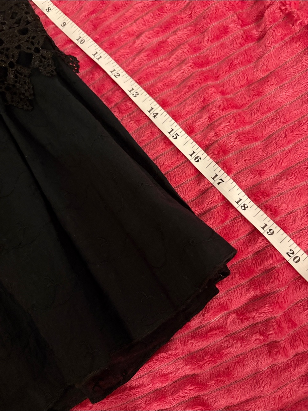 Upcyled GAP Denim & Black Crochet Tiered Mini Skirt Size 4 - Picture 13 of 13